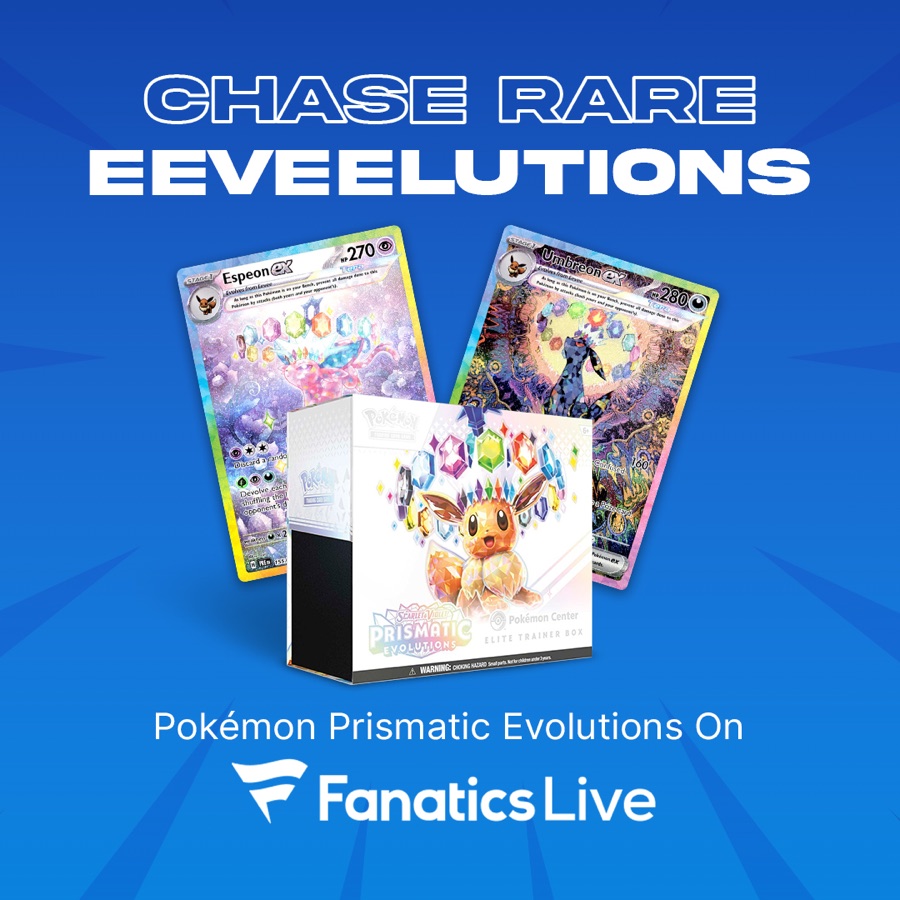 Fanatics, chase rare Eeveelutions, Pokemon Prismatic Evolutions