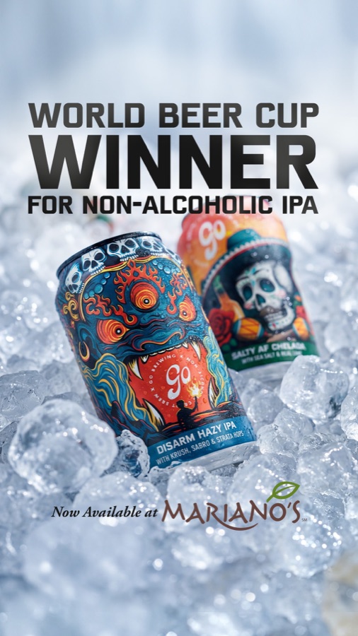 Go Brewing, World Beer Cup winner, cans on ice, now at Mariano's
