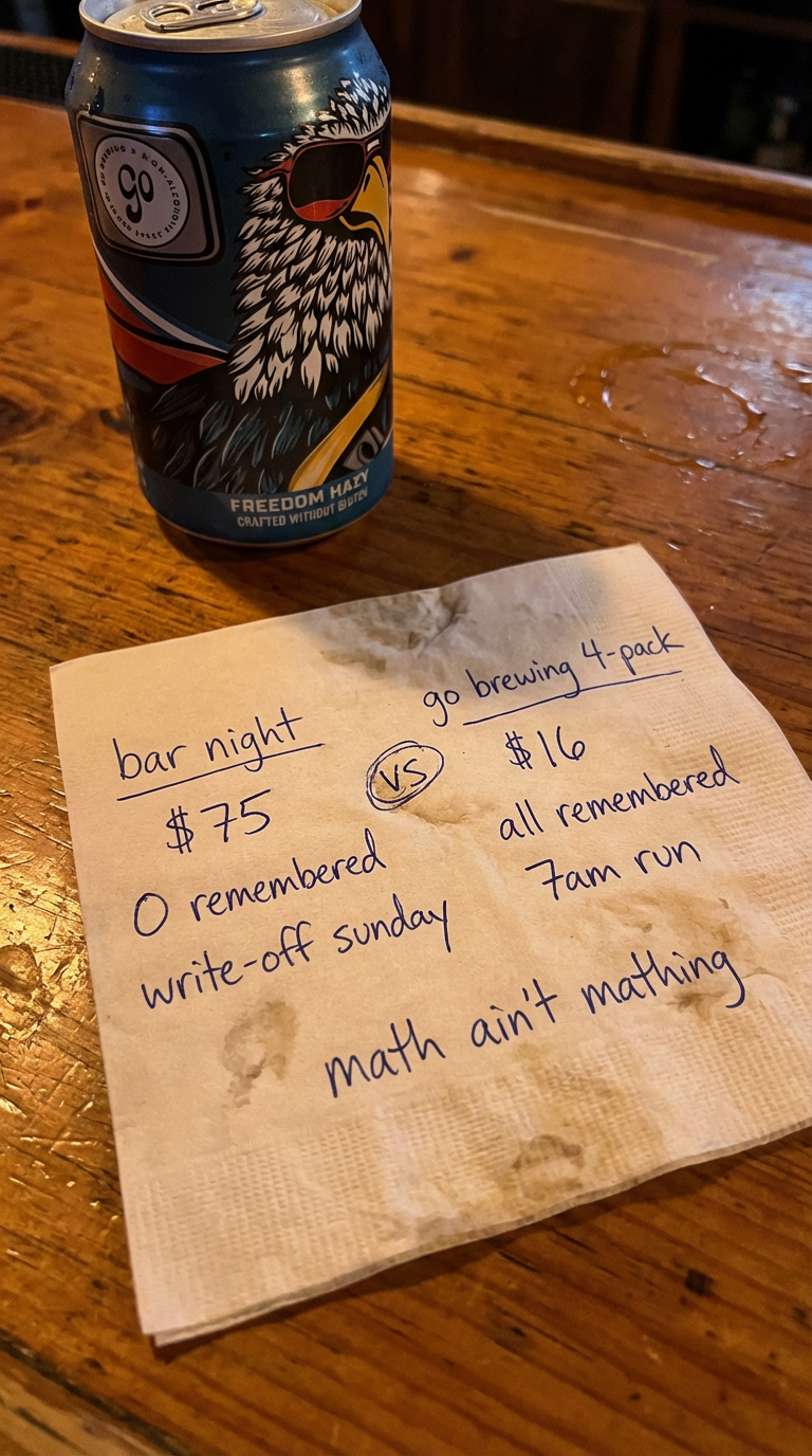 Go Brewing, napkin-sketch format static